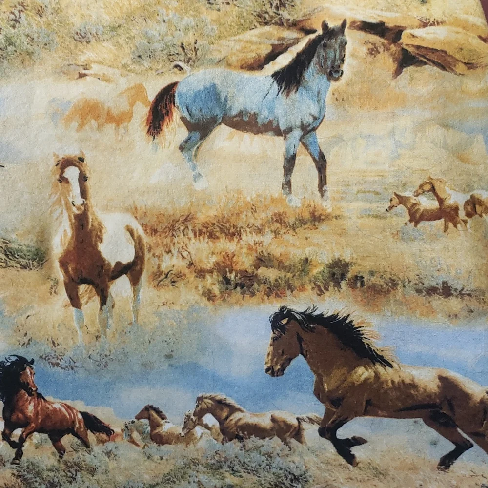 Wild Wings & Persis Clayton Weirs Horse Cotton Flannel Pillowcase